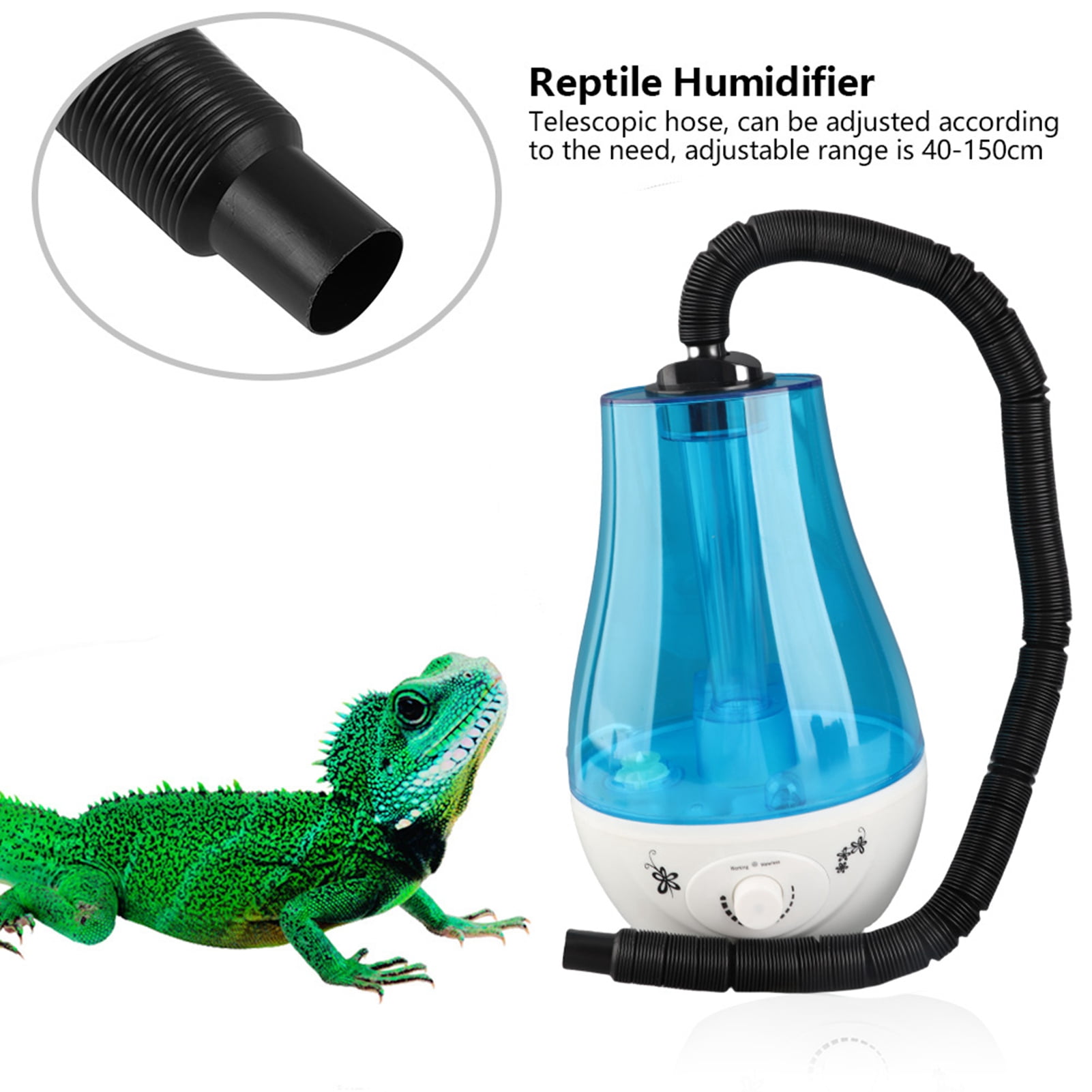 Suodoka 3L Large Capacity Amphibians Reptile Humidifier Fogger Vaporizer Fog Maker (EU Plug)