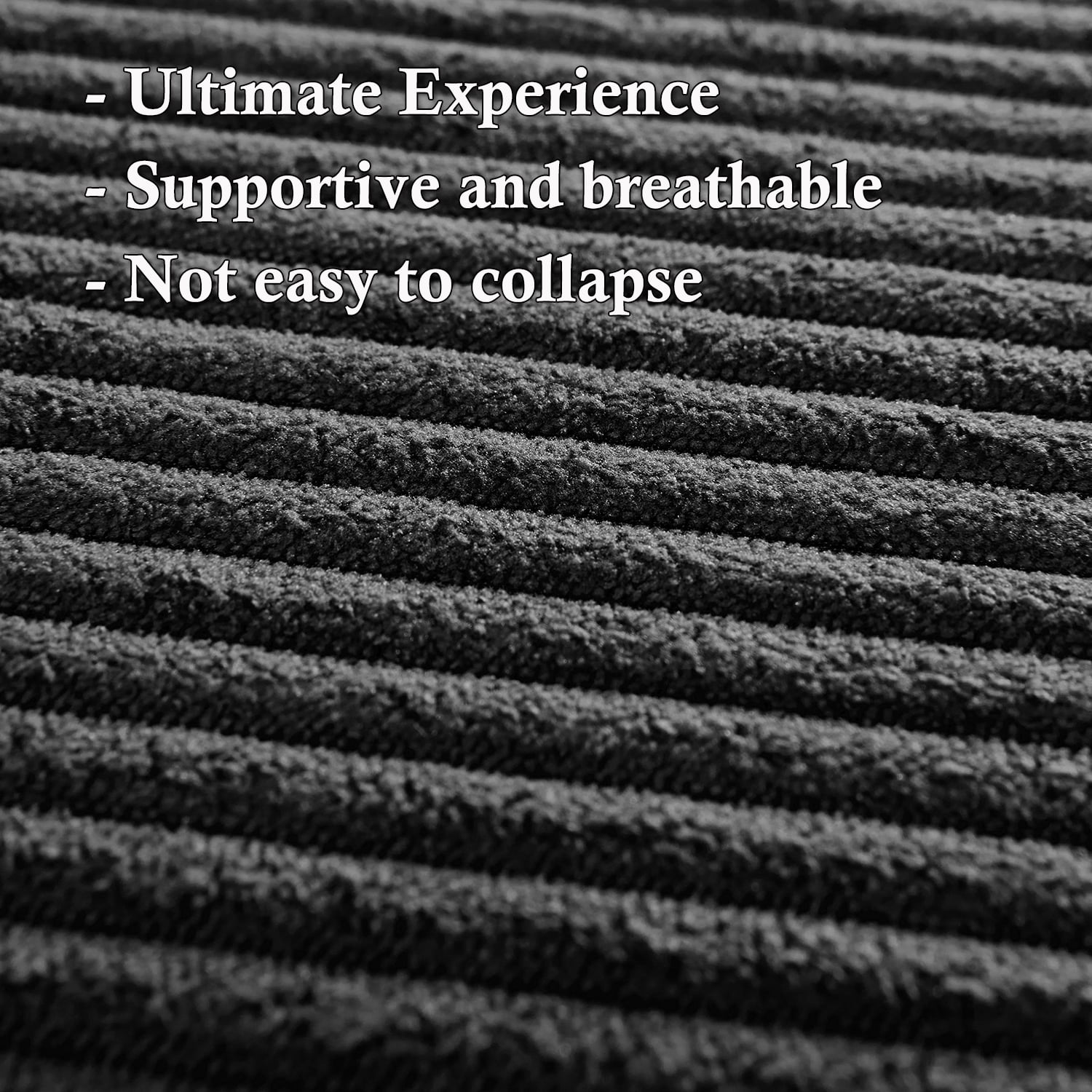 Lodeija 80.3" 5-in-1 Convertible Futon Sofa Bed, Black Corduroy Tatami Sleeper Couch for Small Spaces, 2 Pillows