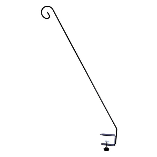 Soporte colgante de hierro con forma de gancho de pastor para exteriores, ideal para farolillos de patio. 1 gancho