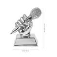 thumbnail image 2 of Miangastore Trophée en Forme de Microphone Argent Design Réaliste 1Pcs 5.3x3.5x2.0in, 2 of 8