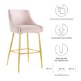 thumbnail image 5 of Modway Discern 29.5" Modern Performance Velvet Bar Stool in Pink/Gold, 5 of 7