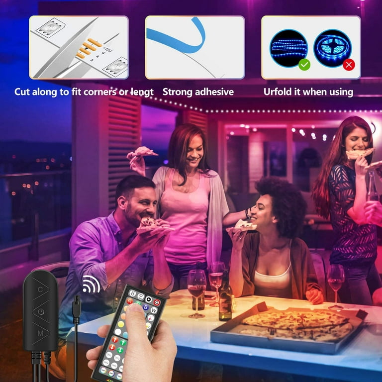 generelt Raffinere Sanselig LED Strip Lights, 50ft Lights Strip 900 LEDs RGB Strip Music Sync Color Changing APP Bluetooth Control/Remote, Waterproof LED Lights for Bedroom, Party and Home Decoration - Walmart.com generelt Raffinere Sanselig LED Strip Lights, 50ft Lights Strip 900 LEDs RGB Strip Music Sync Color Changing APP Bluetooth Control/Remote, Waterproof LED Lights for Bedroom, Party and Home Decoration - Walmart.com