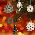 thumbnail image 6 of PONPRNGY 1Pc Christmas Hand Woven Small Christmas Tree Christmas Circle Snowflake Decoration Small Pendant Hanging Wall Mounted, 6 of 6