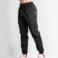 thumbnail image 4 of ZHUGeLI Mens Casual Cargo Joggers Pants Elastic Waist Drawstring Stretch Relaxed Fit Work Pants Tapered Sweatpants, 4 of 8