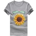 thumbnail image 2 of Pntutb Mujer Daisy Impresión Manga Corta Cuello Redondo Moda Casual Camiseta tops Pntutb Pntutb-7091, 2 of 3