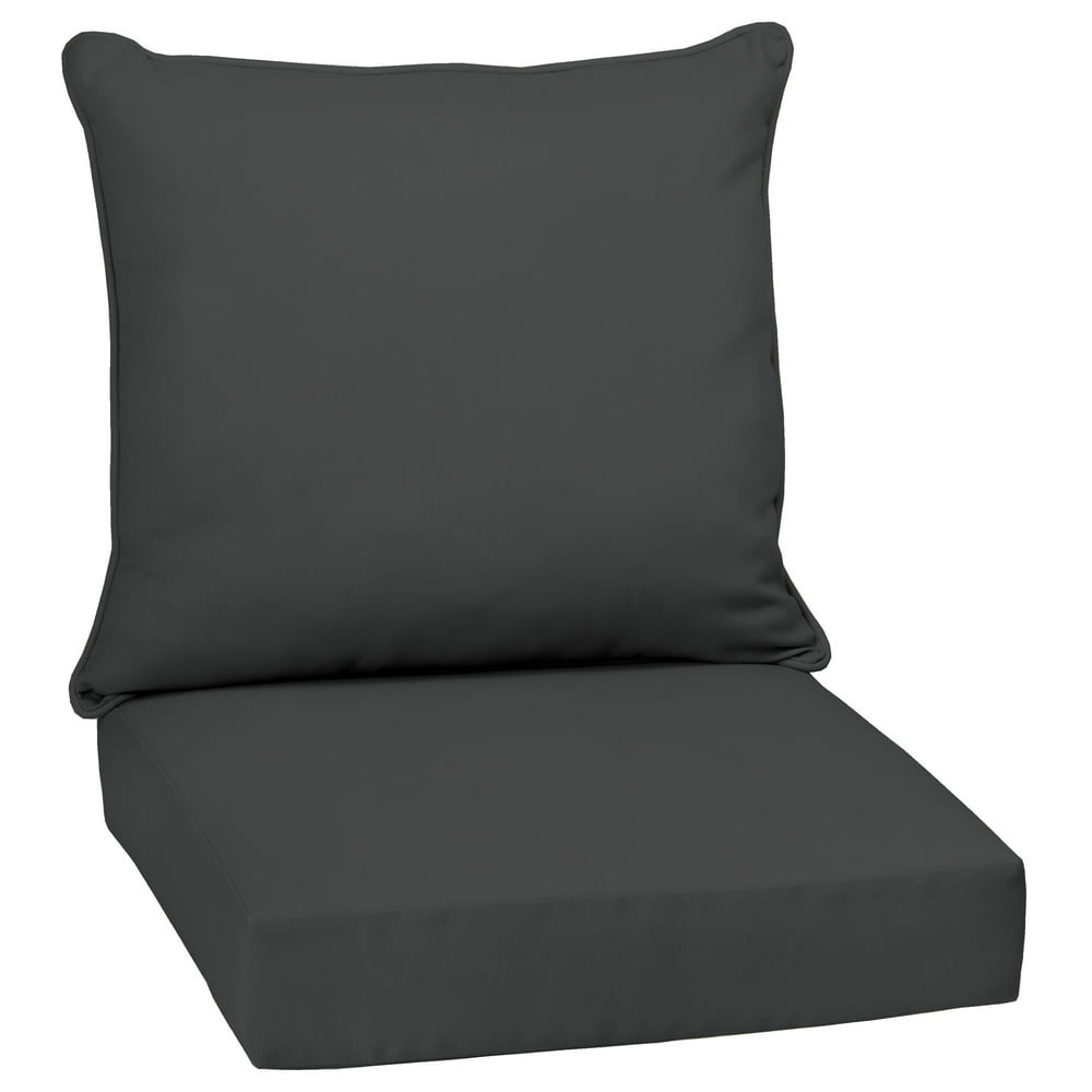 Arden Selections Acrylic Slate Canvas 24 x 24 in. Outdoor Deep Seat Cushion Set - Walmart.com 
