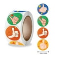 thumbnail image 4 of asddcavvf 1 Rouleau d'Autocollants Ronds Motif Pouce Classique pour Carte Cadeau pour Encourage Children (500 Sheets), 4 of 9