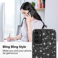 thumbnail image 2 of Compatible with Samsung A15 Case Glitter Shockproof, for Samsung Galaxy A15 5g Phone Case Bling Sparkly TPU and PC Silicone Shiny Girl Women Thin Protective Cover (Black), 2 of 14