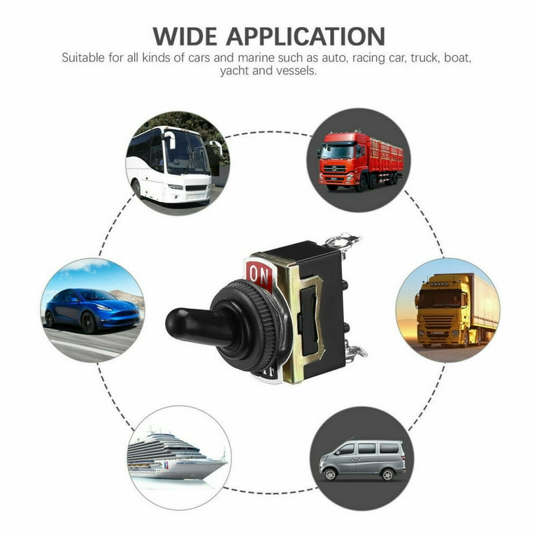 Marine Automotive Toggle Switches 5-Pack 12V SPST Metal Toggle Switches - ON /OFF Waterproof Switches For Marine, Auto & DIY Projects 5 Pack Toggle Switches Waterproof - Foto 4