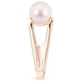 thumbnail image 3 of Angara Solitaire Japanese Akoya Cultured Pearl Double Shank Ring in 14K Rose Gold for Women | June Birthstone Jewelry for Her, 3 of 8