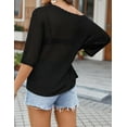thumbnail image 4 of Zeagoo Crochet Tops for Women Fashion Summer Sweater 2025 Short Sleeve Off Shoulder Knit Pullover Shirts, 4 of 5