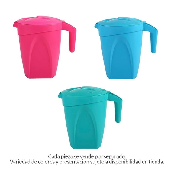 Jarra Prichos Portaware con Tapa, 2 Litros Varios Colores 1 Pieza