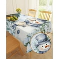 Farmhouse Snowman Tablecloth Waterproof for Round/Rectangle/Oval/Square
