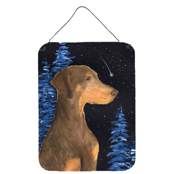 Carolines Treasures SS8462DS1216 Starry Night Doberman Wall or Door Hanging Prints 12x16 multicolor