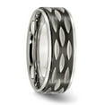 thumbnail image 6 of Auriga Fine Jewelry Stainless Steel Polished Black IP-plated 8 mm Grooved Band for Women Size 9.5, 6 of 7