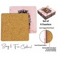 thumbnail image 4 of Inkdotpot Set of 6 Drink Coasters Easy Clean 4-inch SquareCoastersCork Base-Reusable- Quotes, 4 of 8