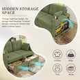 thumbnail image 4 of Leumius 68" Modern Sectional Sofa,3 Seater Sofa with USB Charging,Storage Chaise & Cup Holder,Chenille Sofa Couch for Living Room,Apartment,Olive, 4 of 8