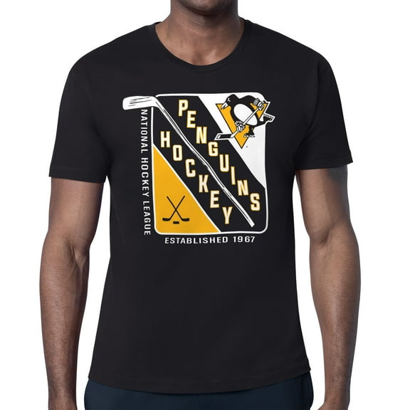 Men's Starter Black Pittsburgh Penguins Shield Graphic T-Shirt