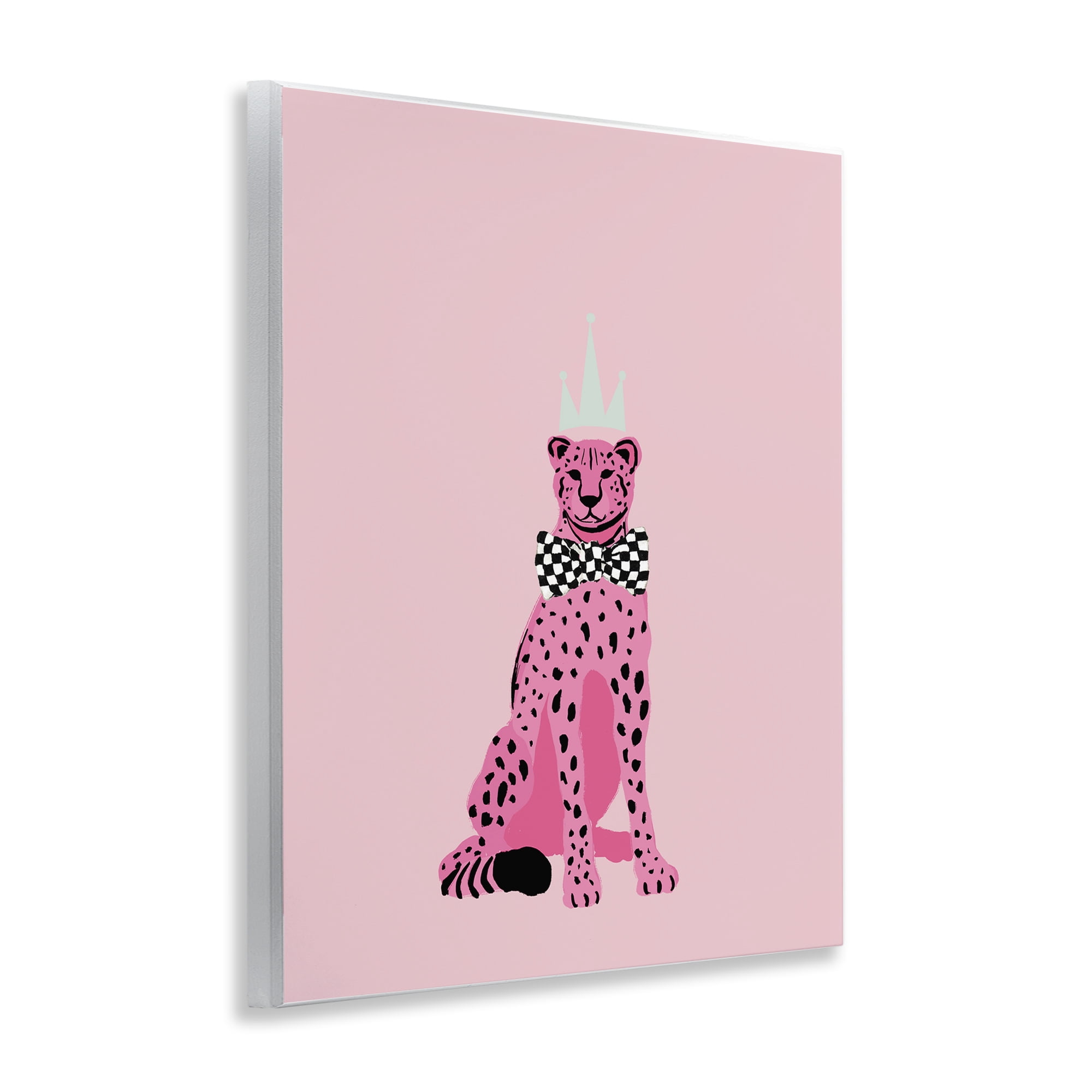 Stupell Industries Pink Cheetah King Animals Painting Unframed Art Print Wall Art, 11 x 14