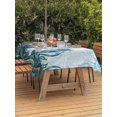 thumbnail image 3 of Outdoor Tablecloth with Umbrella Hole for Patio/Picnic/Party/Camping, Ocean Seahorses Waterproof Table Cloth Rectangle Table Cover Washable, Coastal Animals Seaweed Strafish Compass Blue (60"x 120"), 3 of 8