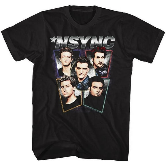 NSYNC Heads Black Adult T-Shirt 6Xl