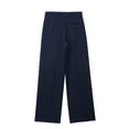 thumbnail image 3 of ZQUUVOU Women's Wide Leg Pants Early Fall Double Waist Tie Casual Pants With Pockets Navy, 3 of 7