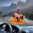 thumbnail image 4 of Halloween Pumpkin Car Home Pendant, Halloween Decor, Rear View Mirror Charm Auto Rearview Mirror Pendants for Car Patios Garden Cafes Style B, 4 of 7
