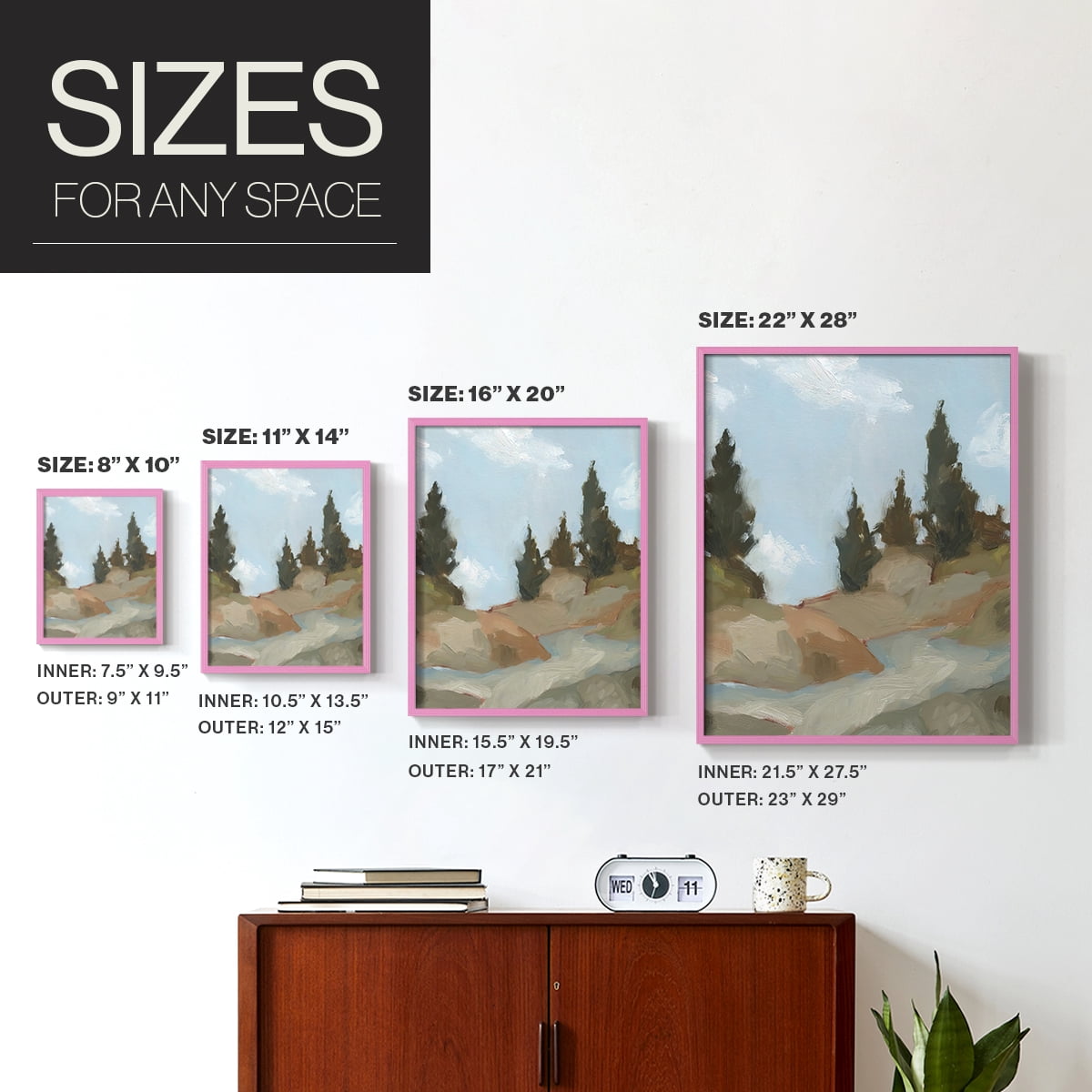 West Fork Hiking Trail II Framed Print in Pink Solid Wood 8 x 10 Framed Print
