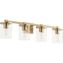 523-4-80-Quorum Lighting-Bolton - 4 Light Bath Vanity-8.25 Inches Tall and 30.5 Inches Wide-Aged Brass Finish