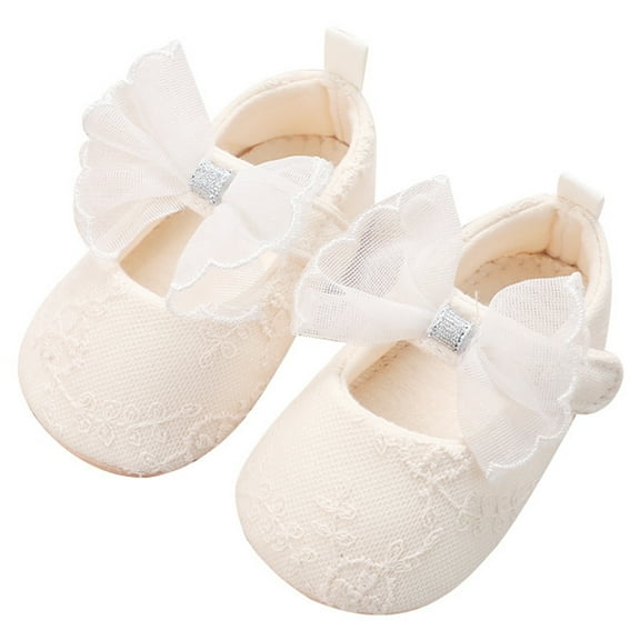 OSOLU Baby Sandals For Girls Soft Sole First Shoes With Bow Toddler Casual Everyday Wear For 6 24 Months Spring Summer Fall Trendy Shoes, 6-9 Months