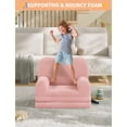 thumbnail image 4 of QinaQin Sofá cama infantil 2 en 1, sillón plegable con tela teddy fleece suave para toddlers, ideal para cuarto de juegos, guardería o como regalo práctico y cómodo, 4 of 6