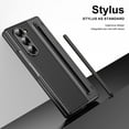 thumbnail image 4 of ELEHOLD Case for Samsung Galaxy Z Fold 4, Shockproof Luxury Leather Hinge Protection Case Built in Screen Protector & S Pen Holder & Stylus,Black, 4 of 12