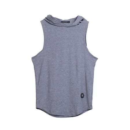 

Arvbitana Men s Hooded Waistcoat Sleeveless Letter Printing Fashion Breathable Casual Sports Vest