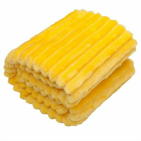 Flannel Fuzzy Toddler Blanket Ultra Fluffy Warm Soft Baby Plush Blanket 30"x40", Yellow