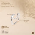 thumbnail image 6 of Amberta Adjustable 925 Sterling Silver Toe Ring for Women | Wave Hearts Flower Dolphin Crown Leaf Boho Foot Jewelry: Wave Toe Ring, 6 of 6