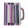 thumbnail image 2 of Stripe Handbag Case for Apple iPad Pro 12.9 Inch (5th/4th/3rd/2nd/1st Generation) - PU Leather/Fabric Composite Case Adjustable Stand Magnetic Handle Case with Auto Sleep Wake /Holder (Pink), 2 of 6