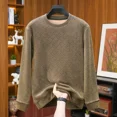 thumbnail image 2 of Suéter de cachemira de camello para hombre, jersey de cuello redondo y manga larga, otoño e invierno, 2024, 2 of 4