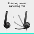 thumbnail image 4 of Logitech H390 Casque Filaire pour PC/Ordinateur Portable, Casque Stéréo avec Microphone Antibruit, USB-A, Commandes En Ligne, Compatible avec Chromebook - Noir, 4 of 11