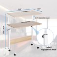 thumbnail image 4 of Portable Mobile Standing Desk, 27.9" to 37.4" Height Adjustable Laptop Desk Bedside Couch Rolling Computer Table with Lockable Wheels, 4 of 7