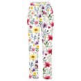 thumbnail image 4 of WXLWZYWL Cotton Linen Pants for Women Summer Drawstring Boho Floral Pants Hight Waist Elastic Waisted Casual Loose Floral Beach Baggy Trousers with Pockets, 4 of 4