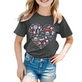 thumbnail image 5 of Povozer 4th of July Shirts Girls Boys Toddler 250 Anniversary Usa Shirt Toddler Childrens Independence Day Printed T Shirt Girls Boys Comfortable Short Sleeved Top Size 11-12 Years,Grey, 5 of 5