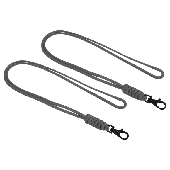 Uxcell 19" Paracord Lanyard Lobster Clasp Necklace Cord Badge Holder Strap, Grey 2 Pack