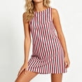 thumbnail image 3 of Kukoosong Women's Sleeveless Striped Tank Dress with Pockets, Round Neck Mini Casual Loose Flowy T-Shirt Dress, Summer Beach Dress, 3 of 6