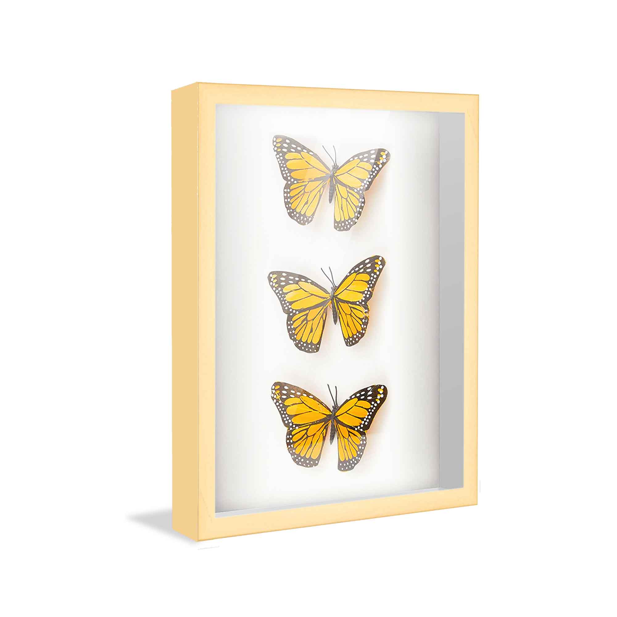 32x20 Shadow Box Frame Gold 1.625 inches Deep Real Wood Traditional