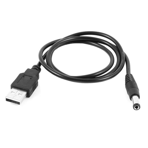 Unique Bargains 2.6Ft Long USB 2.0 A Type Male to 2.5mm Plug DC Power Cable Cord Black