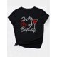 thumbnail image 2 of Playera Deportiva Manga Corta Mujer Dry-FitWomen'S Sparkling Celebratory Cocktail Print Birthday T-Shirt - Polyester Casual Crew Neck Top with Medium Stretch - Knit Graphic Tee for Spring/Summer/Fal, 2 of 8