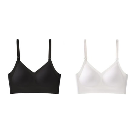 2-Pack Low Back Bra For Women Wirefree Seamless Bra Backless Multiway Straps Convertible Bra With Padded Removeable Running Bra Womens Compression Sports Bra Breathable Sports Bra Sports Bra Women