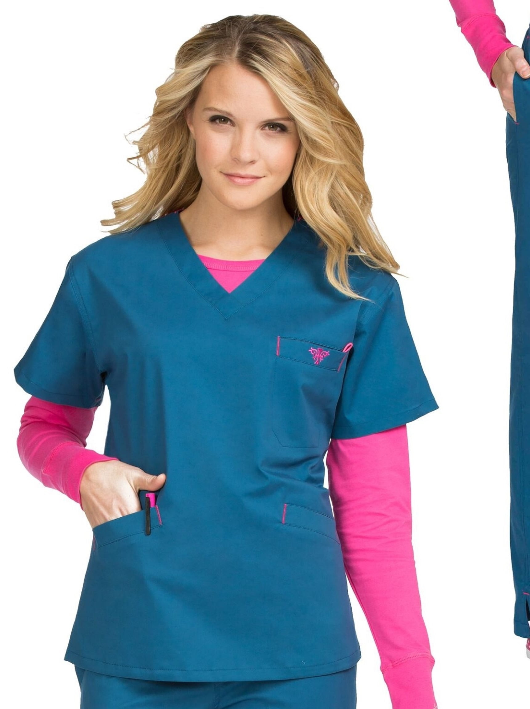 Med Couture Med Couture Signature VNeck 3 Pocket Top & Signature