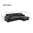 thumbnail image 6 of [VIDEO provided] [New] 100.4*64.6" Modern Sectional Sofa,L-shaped Couch Set with 2 Free pillows,4-seat Polyester Fabric Couch Set with Convertible Ottoman for Living Room, Apartment, Office,4 Colors, 6 of 9