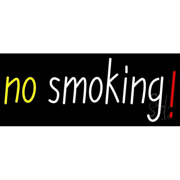 No Smoking Bar LED Neon Sign 13 x 32 - inches, Clear Edge Cut Acrylic Backing, with Dimmer - Bright and Premium built indoor LED Neon Sign for Bar decor.